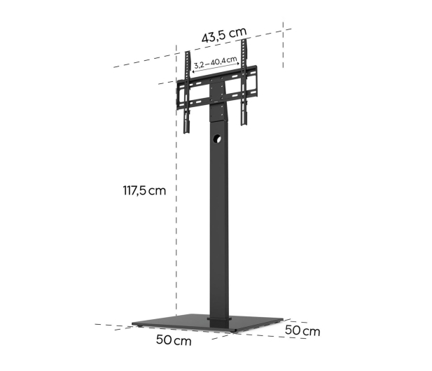 Hama Stojak do TV 65" MAX 35 KG obrotowy regulowana wysokość - 1516982 - zdjęcie 4